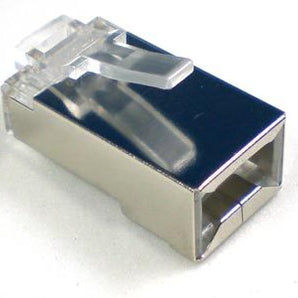 Conector RJ45 M blindado de categoria 5 com carcaça de plástico e material de contacto de fósforo bronze. - RJ45-TD109C5
