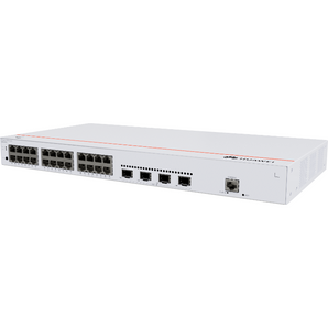 Switch de 24 portas Gigabit da Huawei com 4 uplinks 10G SFP+. O S220-24T4X é ideal para redes empresariais que exigem alta performance e conectividade de fibra. - S220-24T4X