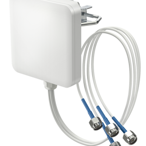 Antena setorial MIMO 4x4 de 120° da QuWireless. A QuSector 7V-120-4 é tri-band (2.4/5/7GHz), suporta Wi-Fi 6E e possui uma caixa para exterior IP67. - S7V.120.4NM