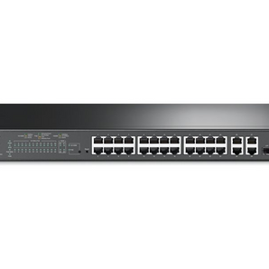 TP-Link Omada TL-SL2428P. Switch 24 Portas 10/100 Mbps PoE+ (250W). 2x Uplinks Gigabit RJ45 + 2x Combo SFP. Ideal para CCTV e VoIP. Routing Estático. Gestão Omada SDN. - SL2428P
