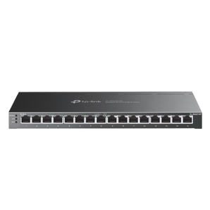 Switch Gigabit Smart TP-Link TL-SG2008P. 8 portas (4 PoE+ com 62W). Integrado no Omada SDN para gestão centralizada na Cloud. Segurança robusta, VLAN e QoS. Fanless. - TL-SG2016P