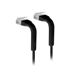 Cabo de rede ultra-fino de 8m (preto) da Ubiquiti. A sua capa de proteção RJ45 flexível e dobrável é ideal para instalações em espaços apertados. Suporta Gigabit e PoE+++. - U-CABLE-PATCH-8M-RJ45-BK