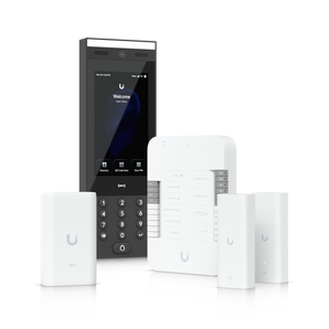 Kit de iniciação "tudo-em-um" para o controlo de um portão. Inclui o Gate Hub, um G3 Intercom, adaptador PoE++ e extensores para reutilizar cablagem existente. - UA-G3-SK-GATE