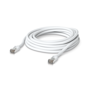 Cabo de rede de 8m (branco) da Ubiquiti para exterior. Com revestimento resistente a intempéries e UV, e blindagem superior S/FTP para proteção máxima. - UACC-CABLE-PATCH-OUTDOOR-8M-W