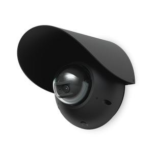 Viseira de proteção ("weather shield") preta para a câmara UniFi G6 Dome. Melhora a qualidade da imagem e protege contra a chuva e o sol em instalações exteriores. - UACC-G6-DOME-WS-B