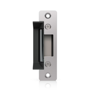 Ubiquiti UACC-Lock-Strike-Safe-15mm. Fechadura elétrica de testa (Electric Strike). Tipo Fail-Safe (abre sem energia). Força de retenção 1.200kg. Compatível com UniFi Access Hubs. - UACC-LOCK-STRIKE-SAFE-15MM