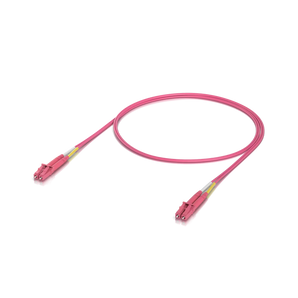 Ubiquiti UACC-OFC-M2-LULU-1M. Patch cord de fibra ótica OM4 Multi-Mode de 1 metro. Conectores LC-LC Duplex UPC. Revestimento LSZH Cor-de-rosa. Ideal para ligações 10G a 100G. - UACC-OFC-M2-LULU-1M