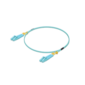 Patch cord de fibra ótica Duplex de 2m da Ubiquiti. Fibra Multi-Modo OM3 (50/125µm) com conectores LC-LC, ideal para ligações de 10Gbps em bastidor. - UACC-OFC-MM-2M