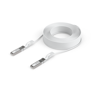 Cabo Direct Attach (DAC) de 30m da Ubiquiti com otimização automática de link. Suporta 1/10/25 Gbps e é ideal para interligar equipamentos UniFi. - UACC-UPLINK-SFP28-30M
