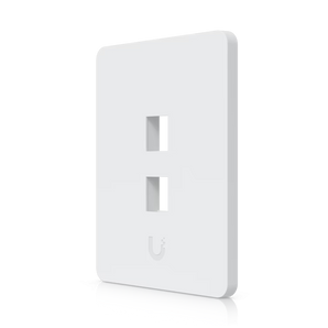 Ubiquiti UACC-WP-KEYSTONE-V-2P. Espelho de parede universal para keystone de 2 portas (Vertical). Tampa em policarbonato pintável. Suporte robusto em aço SGCC. Pack de 4. - UACC-WP-KEYSTONE-V-2P