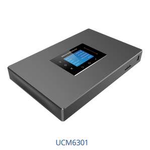 PBX IP UCM6301 da Grandstream. Central telefónica para 500 utilizadores, 75 chamadas. 1 FXO, 1 FXS, 3x Portas Gigabit PoE+. Gestão GDMS. - UCM6301