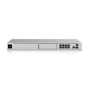 O gateway "tudo-em-um" da Ubiquiti. O UDM-SE integra Cloud Gateway 10G, switch PoE+ de 8 portas e NVR com disco de 128GB para gerir toda a sua rede UniFi - UDM-SE
