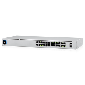 Switch PoE de 24 portas, Layer 2, com sistema de arrefecimento sem ventoinhas. - USW-24-POE
