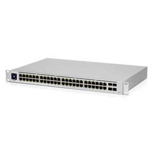 Switch PoE de 48 portas, Layer 2, com refrigeração silenciosa, sem uso de ventoinhas - USW-48-POE