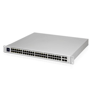 Switch Layer 3 de alta performance da Ubiquiti com 48 portas Gigabit e 4 uplinks 10G SFP+. O USW-Pro-48 oferece funcionalidades de nível empresarial e redundância de energia. - USW-PRO-48