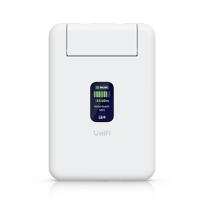 UniFi Travel Router (UTR). Router ultra-fino e portátil com WiFi 5 Dual-Band. Suporta VPN Client (WireGuard/OpenVPN), alimentação USB-C e ecrã de status. Leve a sua rede UniFi consigo. - UTR