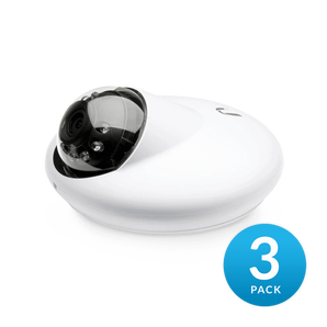 1080p Full HD, 30 FPS- EFL 2.8 mm, /2.0 - Indoor- Wide-Angle Lens - 24V Passive PoE- Built-in Microphone- Wall, Ceiling, or Pole Mount - UVC-G3-DOME-3