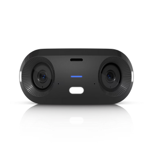 Câmara panorâmica Ubiquiti G6 com cobertura de 180°. Resolução 16MP (Dual 4K), inteligência artificial para reconhecimento facial e matrículas, PoE+ e visão noturna 20m. - UVC-G6-180-B