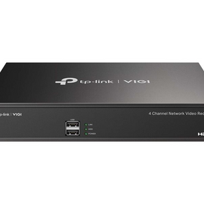 TP-Link VIGI NVR1004H. Gravador de Vídeo de Rede (NVR) para 4 Canais IP. Saída de vídeo 4K HDMI. Suporta 1 disco SATA até 10TB. Compressão H.265+. Gestão Remota App VIGI. - VIGI NVR1004H
