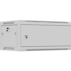 Lanberg WF01-6404-00S. Bastidor de parede 4U com porta de aço sólido. Cor Cinza (RAL 7035). Profundidade 450mm. Carga 60kg. Fornecido desmontado. - WF01-6404-00S