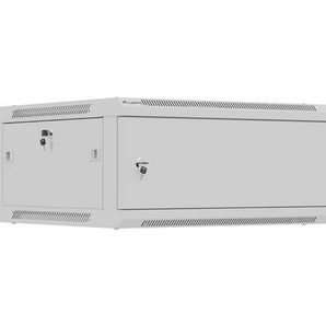 Lanberg WF01-6604-00S. Bastidor de parede 4U com porta de aço sólido. Profundidade extra de 600mm. Cor Cinza (RAL 7035). Fornecido desmontado. - WF01-6604-00S