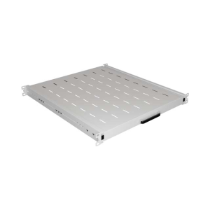 Prateleira deslizante (pull-out) 1U Lanberg AK-1021-S (Cinzenta). 500mm profundidade, montagem 4 pontos, carga 35kg. Ideal para teclados e servidores. - AK-1021-S