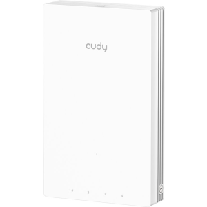 Cudy AP1300 Wall. Access Point de parede Wi-Fi 5 AC1200. Switch Gigabit de 5 portas integrado. Saída PoE Passthrough para telefones IP. Ideal para hotéis e escritórios. - AP1300 WALL