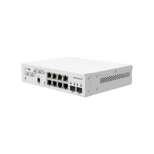 O switch de 10G mais acessível do mercado. O CSS610 da MikroTik oferece 8 portas Gigabit, 2 uplinks 10G SFP+ e é gerido pelo intuitivo SwOS. - CSS610-8G-2S+IN