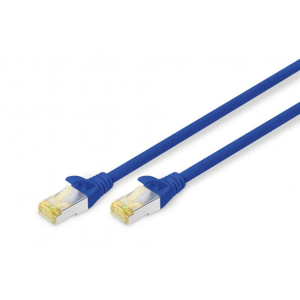 Cabo de rede Cat6A de 0.5m (azul) da Digitus. Com blindagem S/FTP e revestimento LSZH, é ideal para ligações de 10Gbps em data centers e ambientes exigentes. - DK-1644-A-005/B