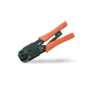 Alicate de cravação multi-modular, compatível com 4P2C, 4P4C, 6P4C, 6P6C, 8P8C, inclui descarnador e cortador. - DN-94004