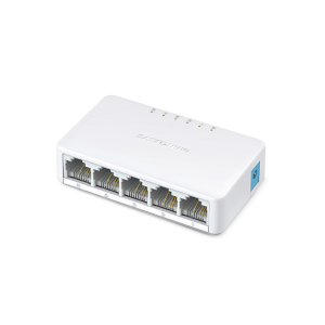Switch de 5 portas Mercusys MS105. Expansão de rede Fast Ethernet (10/100 Mbps). Design ultra-compacto, Plug & Play e sem ventoinhas. Ideal para casa. - MS105