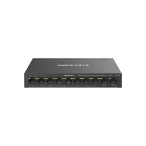 Switch PoE+ Mercusys MS110CP. 8 portas PoE+ (65W) e 2 portas Uplink Gigabit para máxima velocidade. Modo Extend (250m), Isolamento e PoE Auto Recovery. - MS110CP