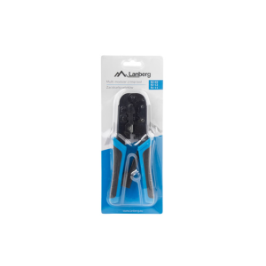 Alicate de cravar universal Lanberg NT-0201. Para conectores RJ45 (8P), RJ11 e RJ12 (6P). Ferramenta robusta para instalação de redes e telefonia. Design ergonómico. - NT-0201