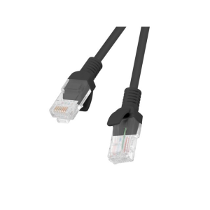 Cabo de rede (patch cord) CAT 6 Lanberg PCU6-10CC-0200-BK. Cabo U/UTP (não blindado) de 2m (Preto), condutor CCA (Cobreado) e revestimento PVC. - PCU6-10CC-0200-BK