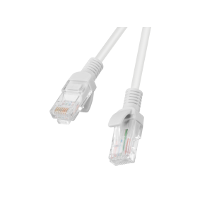 Patch Cord Lanberg de 2m Cat. 6 UTP (CCA). Cor cinzenta, ideal para ligações de posto de trabalho. Testado (Fluke Passed) para 250 MHz. - PCU6-10CC-0200-S