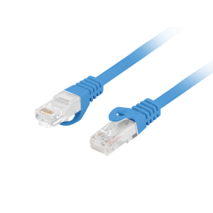 Cabo de rede Cat 6 de 1.5m (azul) da Lanberg. Cabo U/UTP com condutores 100% cobre (CU) e revestimento LSZH. Testado (Fluke) para garantir performance Gigabit. - PCU6-10CU-0150-B