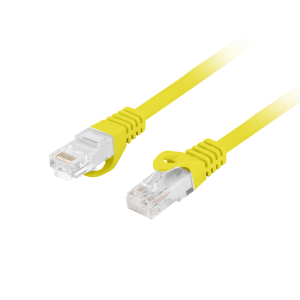 Cabo de rede Cat 6 de 3m (amarelo) da Lanberg. Cabo U/UTP com condutores 100% cobre (CU) e revestimento LSZH. Testado (Fluke) para garantir performance Gigabit. - PCU6-10CU-0300-Y