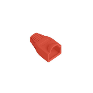 Pack de 100 Capas de proteção (Boots) para fichas RJ45 Lanberg PLB-1000-R. Cor Vermelha. Protege a patilha de bloqueio e alivia a tensão do cabo. Ideal para cabos críticos. - PLB-1000-R