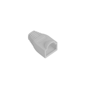 Pack de 100 Capas de proteção (Boots) para fichas RJ45 Lanberg PLB-1000-S. Cor Cinzenta. Protege a patilha de bloqueio e alivia a tensão do cabo. PVC flexível. - PLB-1000-S