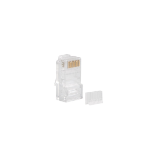 Pack de 20 Fichas RJ45 Lanberg PLU-6020. Categoria 6 U/UTP (não blindada). Conector 8P8C transparente. Ideal para criação de patch cords CAT 6. - PLU-6020
