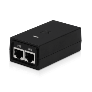 Injetor PoE Passivo Ubiquiti POE-24-12W. Saída 24V 0.5A (12W). Portas 10/100 Mbps. Proteção ESD e Remote Reset. Ideal para airMAX e UniFi 24V. - POE-24-12W