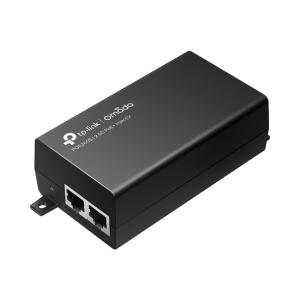 Injetor PoE+ da TP-Link que suporta velocidades de 2.5 Gbps. Fornece até 30W (802.3at) para alimentar APs e câmaras de alta performance sem bottlenecks. - POE260S