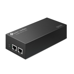 TP-Link POE380S. Injetor PoE++ (802.3bt) até 90W. Portas RJ45 Multi-Gigabit (10G/5G/2.5G). Caixa Metálica. Instalação Plug & Play. Ideal para PTZ High-Power e Wi-Fi 7. - POE380S