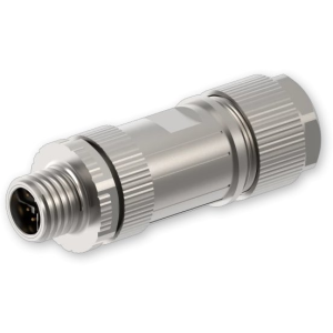 Teltonika PR40118K. Conector M12 Macho de 8 pinos (X-Coded). Ideal para cabos Ethernet Gigabit industriais. Corpo em zinco fundido (blindado). Proteção IP67. - PR40118K