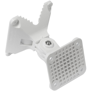 Suporte avançado Mikrotik QMP-LHG p/ parede/mastro. Permite ajuste fino (140° H/V) com escala graduada p/ alinhamento perfeito de antenas LHG (exceto LHG XL). - QMP-LHG