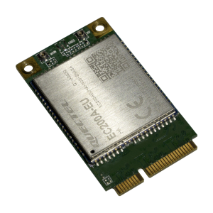 Adicione conectividade 4G/LTE à sua RouterBOARD com o modem miniPCIe da MikroTik. O R11eL-EC200A-EU é um modem Cat 4 com suporte para múltiplas bandas. - R11EL-EC200A-EU