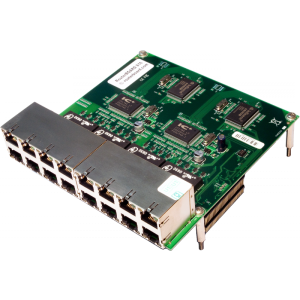 Daughterboard de expansão Mikrotik RB816. Adiciona 16 portas Ethernet 10/100 à sua RouterBOARD RB800 ou RB600. Ideal para firewalls ou switches L3. - RB816