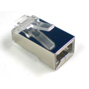Conector RJ45 M blindado de categoria 5 com carcaça de plástico e material de contacto de fósforo bronze. - RJ45-TD109C5