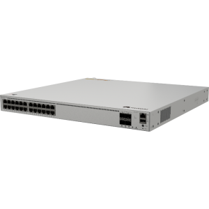 Switch Huawei eKit S310-24U4X. 24 portas GE PoE++ (até 2268W), 4 uplinks 10G SFP+. Capacidade 128 Gbit/s, iStack. Fontes modulares. - S310-24U4X