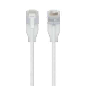 Cabo de rede trançado de 3m da Ubiquiti com tecnologia Etherlighting. Categoria 6A para 10 Gbps, design ultra-fino e conectores iluminados. - UACC-CABLE-PATCH-EL-C6A-3M-W